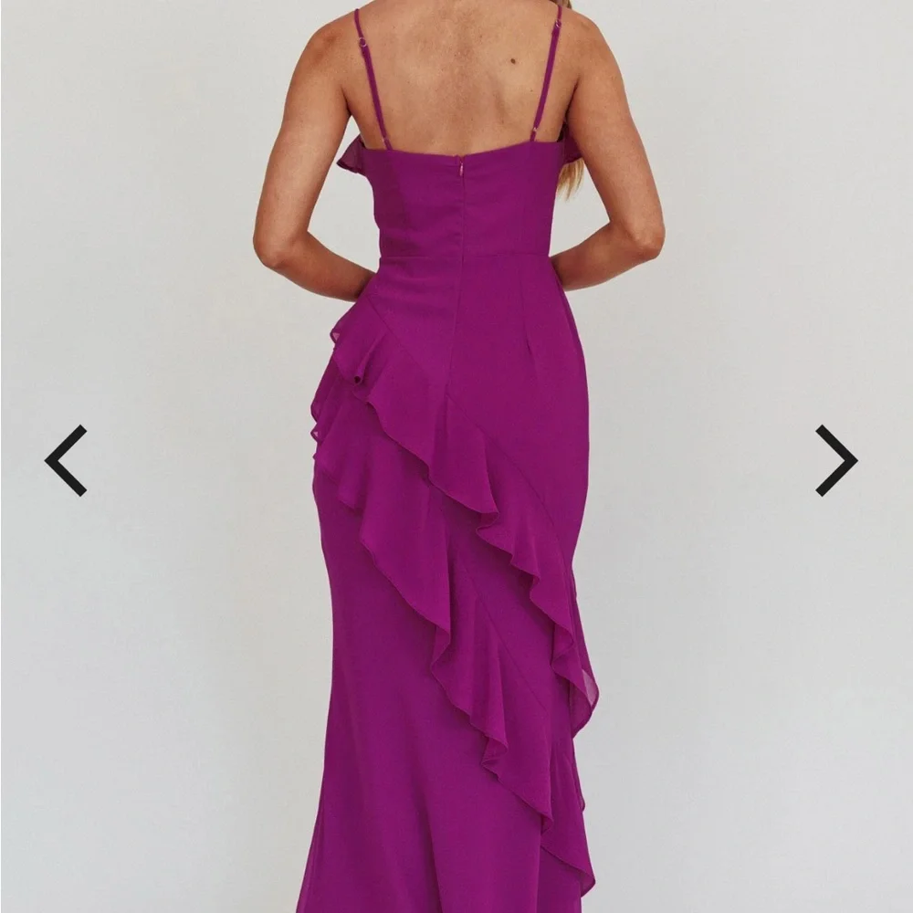 Selfie Leslie Magenta Asymmetrical Dress - Picture 3 of 6